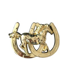 Antique Bronze Plated Horse Horseshoe Belt Buckle Boucle de Ceinture