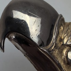 Vintage 1971 Sandy Val Pewter Eagle Head Belt Buckle Gold Silver Tone 3D Large
