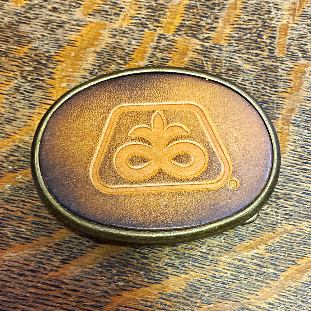 Vintage Pioneer Leather and Brass Belt Buckle by El CID