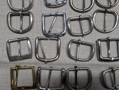 vintage 30 PC LOT western BELT BUCKLES chrome COWBOY rodeo 1.5&Prime; metal steel