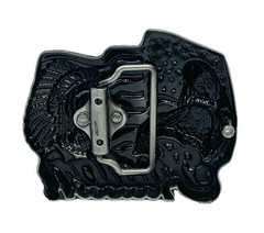 Indian American Flag Eagle Belt Buckle Pewter 3.25”x 2.5” Fit Up To 1.75” Belt y