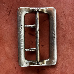 Men’s Solid Brass Silver Tone Rectangular Belt Buckle, Single Tongue 1.5 in