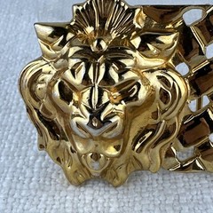 Vintage Gold Tone – Lions Head Classic Belt Buckle – Classic Style