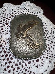Eagle Belt Buckle Silver Tone Heavy Detailed Men&rsquo;s