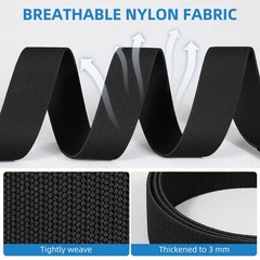 Flyhigter 1.5&Prime; Stretch Tactical Belt for Men, free size, Black