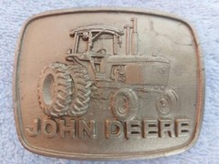 Vintage John Deere 4840 Row Crop Tractor Brass Metal Belt Buckle Moline Illinois