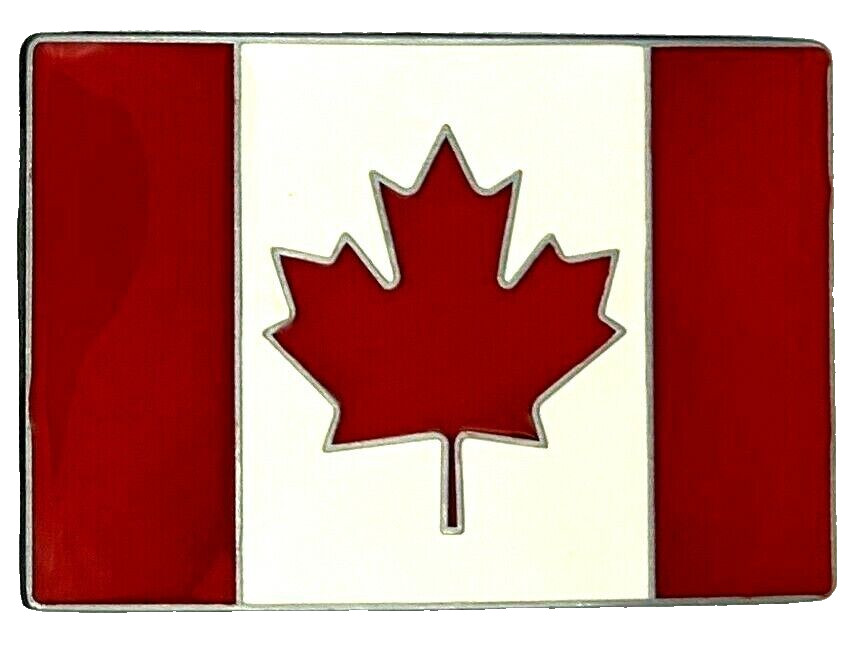 Canadian National Flag Canada Maple Leaf Enameled Belt Buckle New