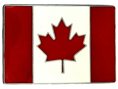 Canadian National Flag Canada Maple Leaf Enameled Belt Buckle New