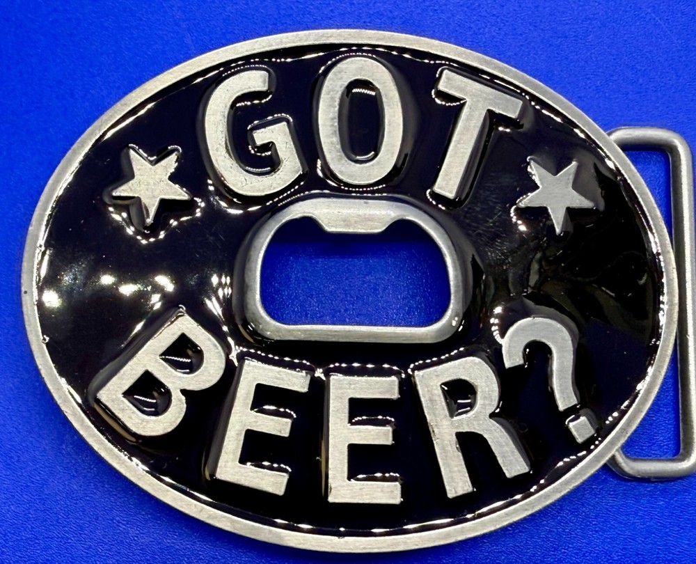 Got Beer? Novelty New Belt Buckle and Bottle Opener – Perfect Bar Pickup Line!