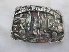 1986 The American FireFighter – No Sleep Tonight – Pewter Enamel Belt Buckle