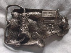 1978 Bergamot Brassworks Fire Truck Belt Buckle G-38 Made in USA