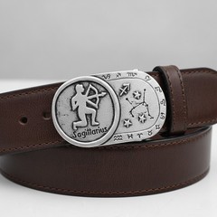 Capricorn Zodiac Belt Buckle Antique Silver Rectangle Classic