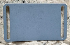 GRIP6 BELT BUCKLE – RUSTIC USA FLAG – PAINTED BLUE OVER SILVER – 1.5 INCH WIDE