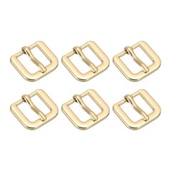 Metal Roller Buckle, 6Pcs 0.63&Prime; Square Single Prong Belt Buckle, Light Gold