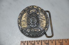 Vintage Fire Truck Fire Helmet Belt Buckle Fire Department
