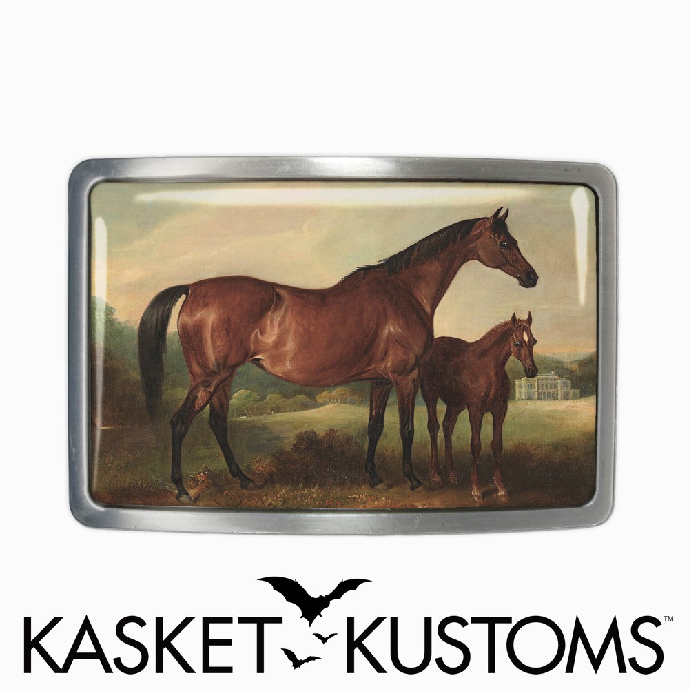 Horses Belt Buckle – Vintage Horses Painting Handmade Belt Buckle – 650