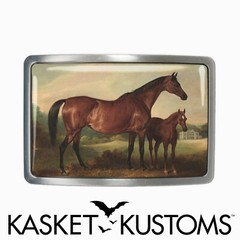 Horses Belt Buckle – Vintage Horses Painting Handmade Belt Buckle – 650