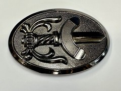 Medieval Times Sword In Black Oval Vintage Belt Buckle