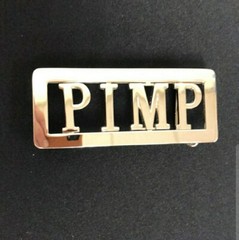 Fabulous Chrome Plated « PIMP » Belt Buckle Size: 4.25” x 2”