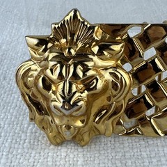Vintage Gold Tone – Lions Head Classic Belt Buckle – Classic Style