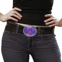 Pretty Pastel Pentagram Pentacle Symbol Handmade Artisan Belt Buckle