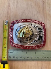 Western Buckle Gold Silver Red Horse Head Buckle Cowboy 2 » Hebillas Vaqueras