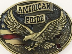 American Pride Belt Buckle USA Flag Eagle Western Cowboy Patriot Men Belt Buckle