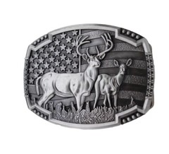 Men Silver Color Metal Belt Buckle Deer Nature Hunter Western Perfect Gift 4 him