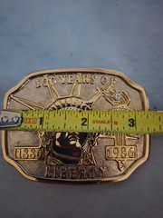 Centennial 1886-1986 Statue of Liberty Commemorate Golden Belt Buckle (O-17)
