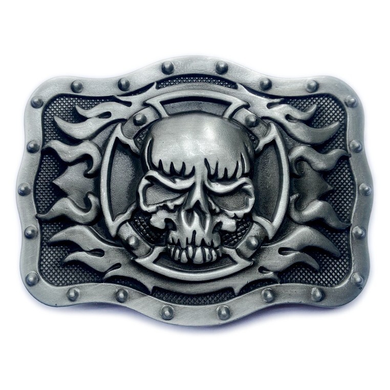 Skull Belt Buckle Western Cowboy Motorcyclist (YSK-03-S)