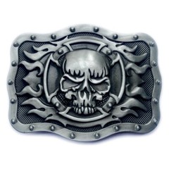 Skull Belt Buckle Western Cowboy Motorcyclist (YSK-03-S)