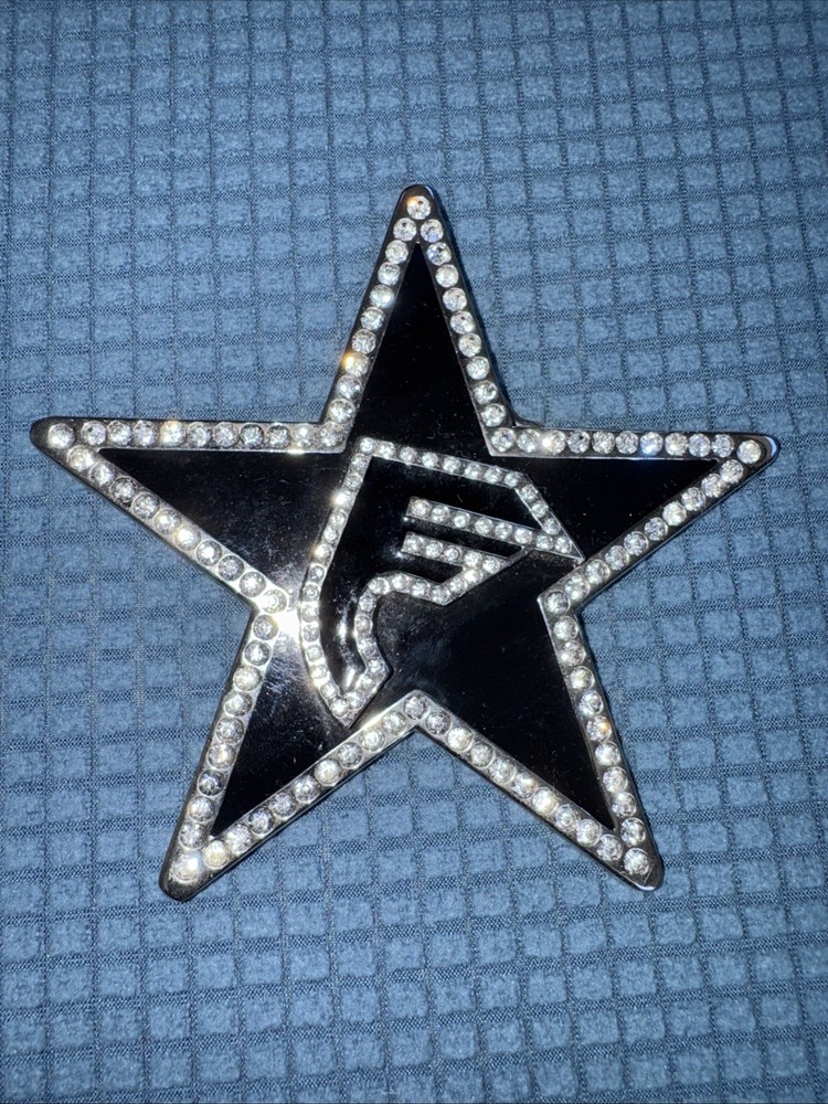 Famous Star and Straps JMD Belt Buckle 4.75” Silver Metal Vintage Men Women