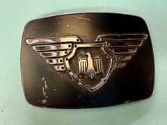 Thunderbird Shield Wings Crest Logo Enameled Belt Buckle Chrome Brand #6172