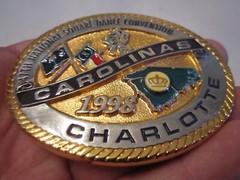 1998 CHARLOTTE CAROLINA&rsquo; 4TH NATIONAL SQUARE DANCE CONVENTION BELT BUCKLE GW-12