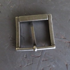 Single Prong Belt Buckle Mens Silver 1.5 Square Roller Replacement Casual Retro