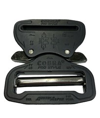 AustriAlpin 45mm 1.75&Prime; Pro Style Matt Black Cobra Buckle XL Bk Ears FY45MVF-XB