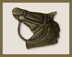 Vtg Horse Head W/Bridle Belt Buckle-Made In Italy – 2½ x 2¼” – 100% Zinc – NWT