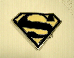 Superman Belt Buckle Black and White