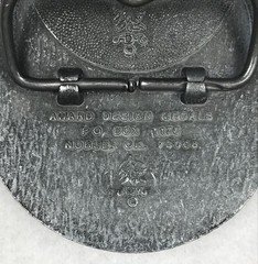 vtg 80s SHEPLERS COWBOY BULL PEWTER AWARD DESIGN MEDALS BELT BUCKLE horse