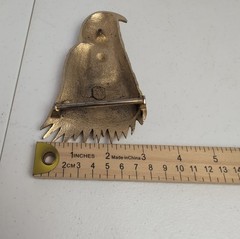Vintage 1971 Sandy Val Pewter Eagle Head Belt Buckle Gold Silver Tone 3D Large