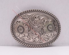 Silver Cowboy Rodeo Floral Carved Western Leather Belt Buckle fit 35MM Strap Men