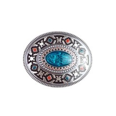 Vintage Silver Plated Celtic Totem Oval Southwest Belt Buckle Boucle de Ceinture