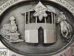 Edgemont South Dakota Centennial Belt Buckle 1890-1990 Train Horse #194/250