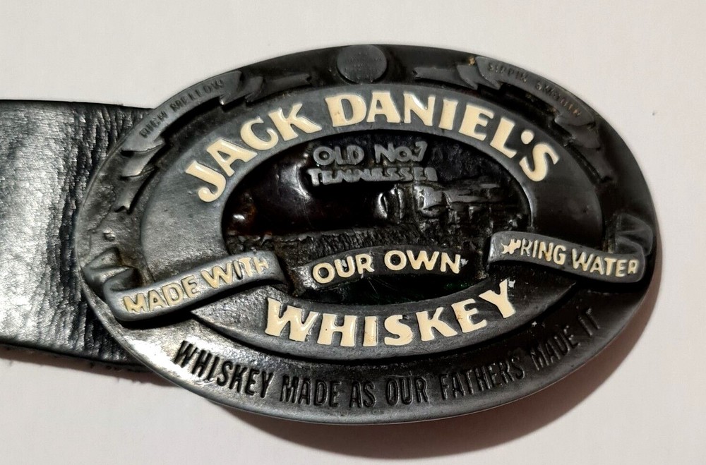 JACK DANIELS OLD NO. 7 TENNESSEE WHISKEY BELT BUCKLE VTG. 1989 ARROYO GRANDE
