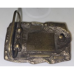 Anheuser-Busch Belt Buckle Mens Bronze Bill Elliott NASCAR Limited Ed Vintage