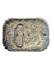 Christian Cowboy Belt Buckle For Man 4 1/4&Prime;x3 1/8&Prime; Silver Tone/Gold