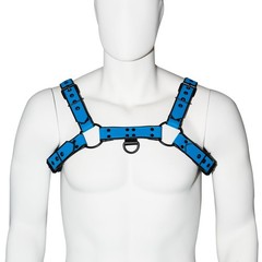 ZZRBVFH Men‘s Leather Harness PU Suspenders Shoulder Belt adjustable, Blue