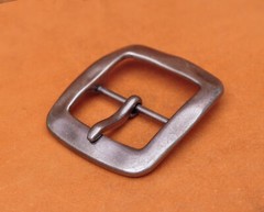 Vintage Silver Square Center Bar Pin Buckle for Leathercraft Belt Fit 40mm Strap