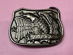 Dickies Flying Eagle Spreading Wings Silver Tone Advertisement Belt Buckle