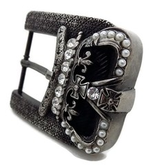 WASHED UP HOLLYWOOD #072VS VINTAGE SILVER KING TUT 1.5&Prime; PEWTER BUCKLE ONLY!